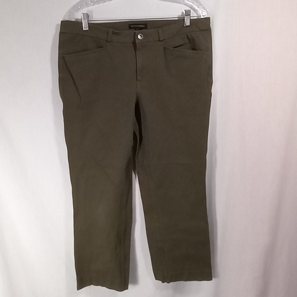 Banana Republic Olive Green Ponte Knit Ankle Trouser Pants Size 12
